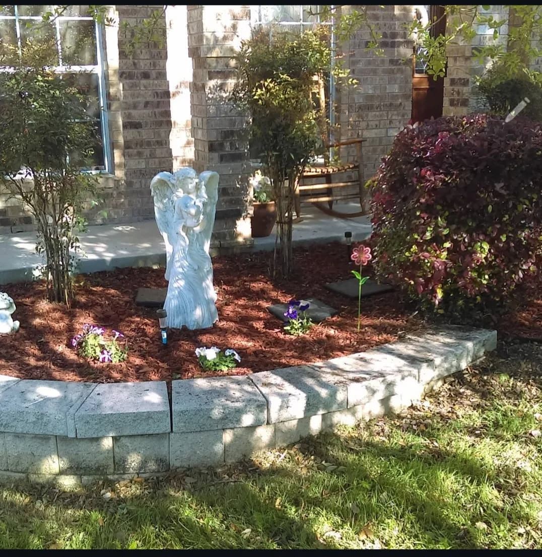 Mulch installed in a San Antonio landscape bed