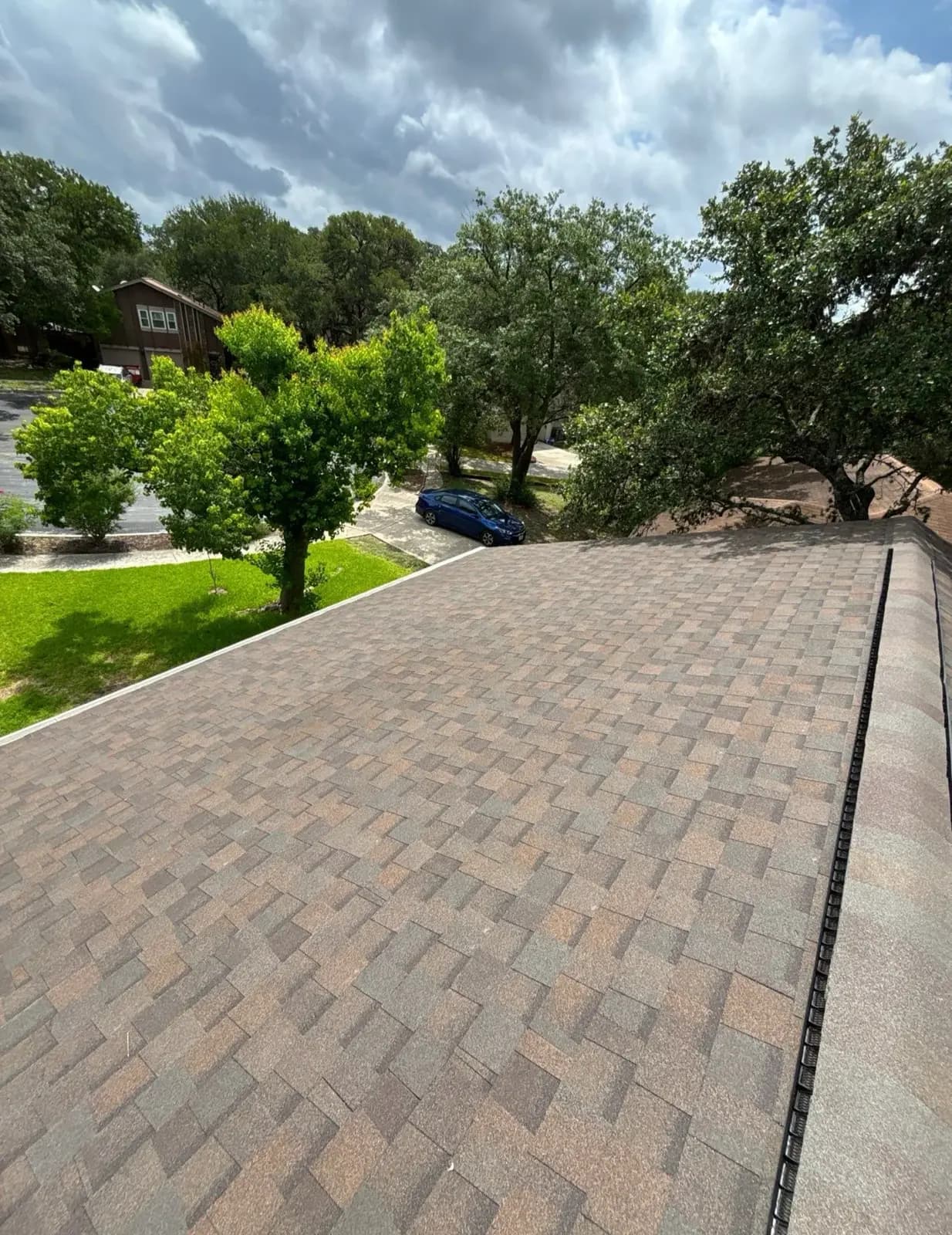 Completed residential roofing project in San Antonio