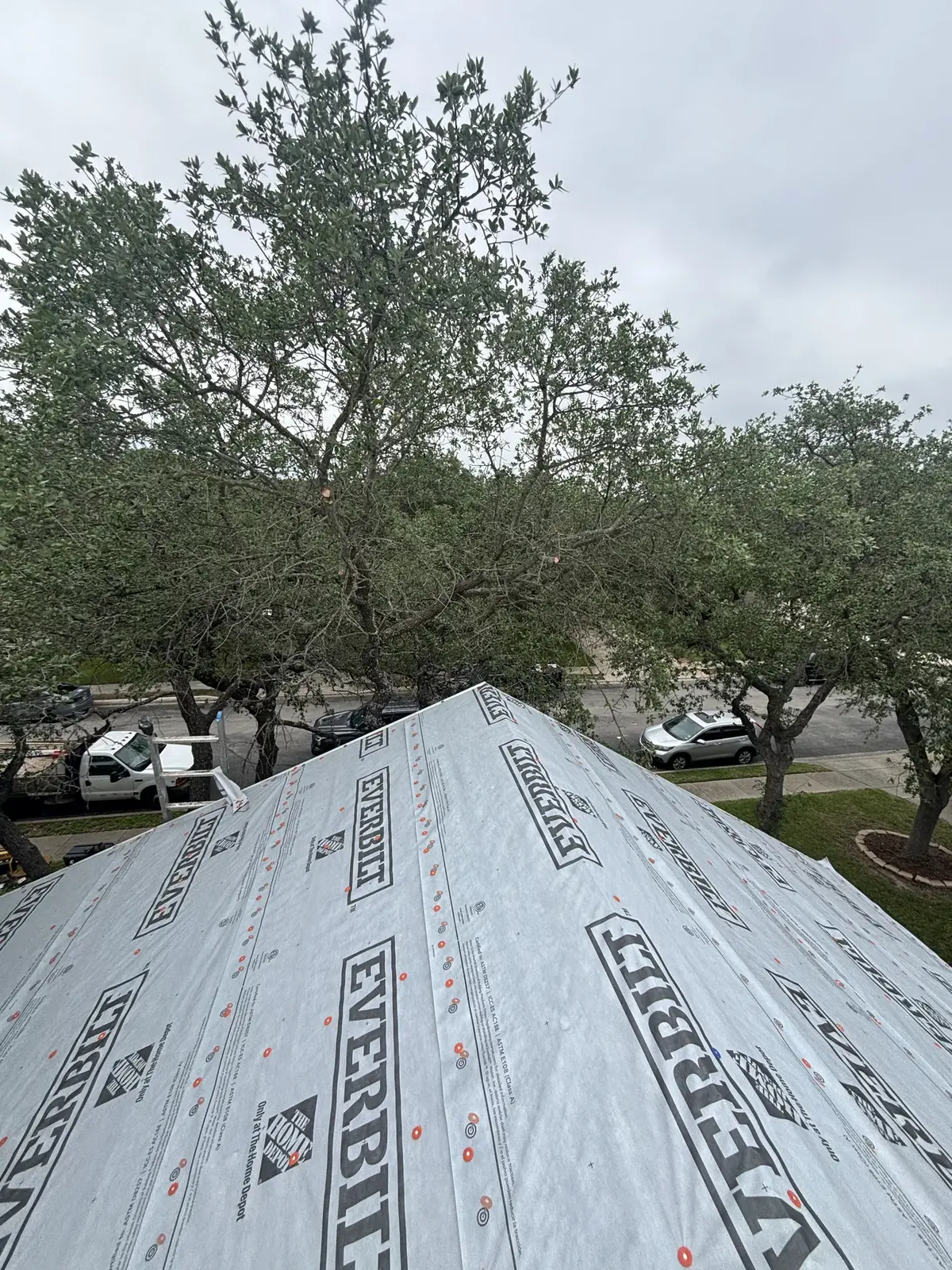 Roofing underlayment installed before new shingles